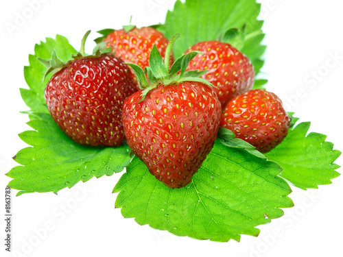 Fresh and tasty strawberries isolated on white background