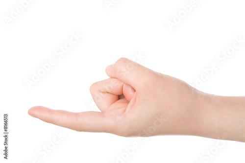 Bild auf Leinwand Holding in the tip of the finger concept.