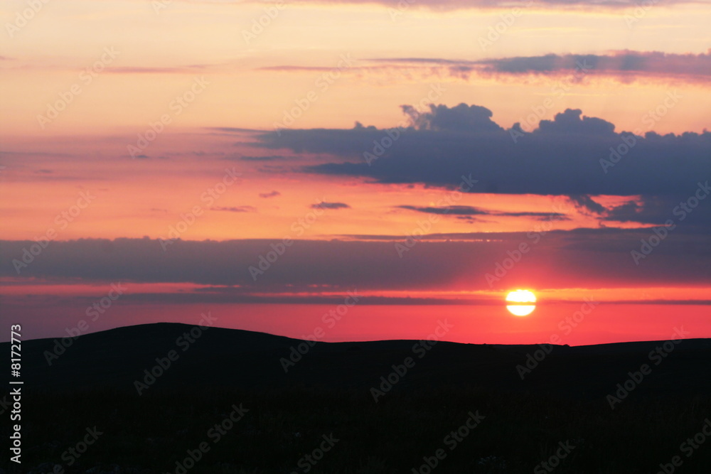 Sunset in mountain Sunset in mountain