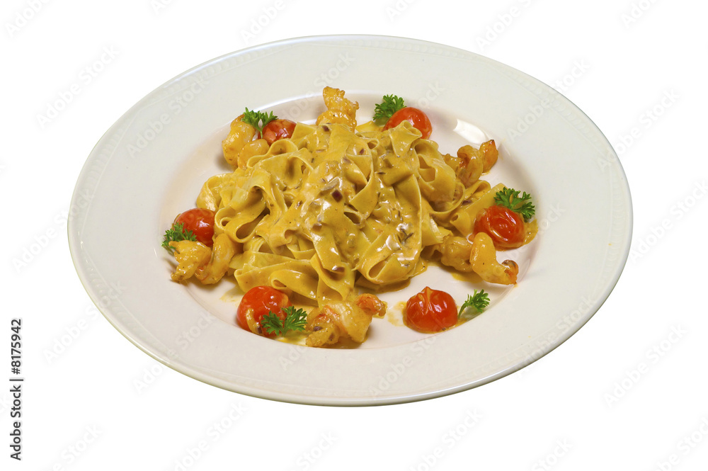 Italian paste with the sauce and the tomatoes Italian paste with the sauce and the tomatoes