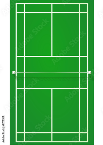 Terrain de badminton sur surface dure (détouré)