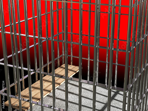 metal cage 3d, concept of jail 04 photo