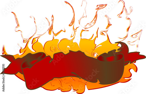 Banner for text with fire