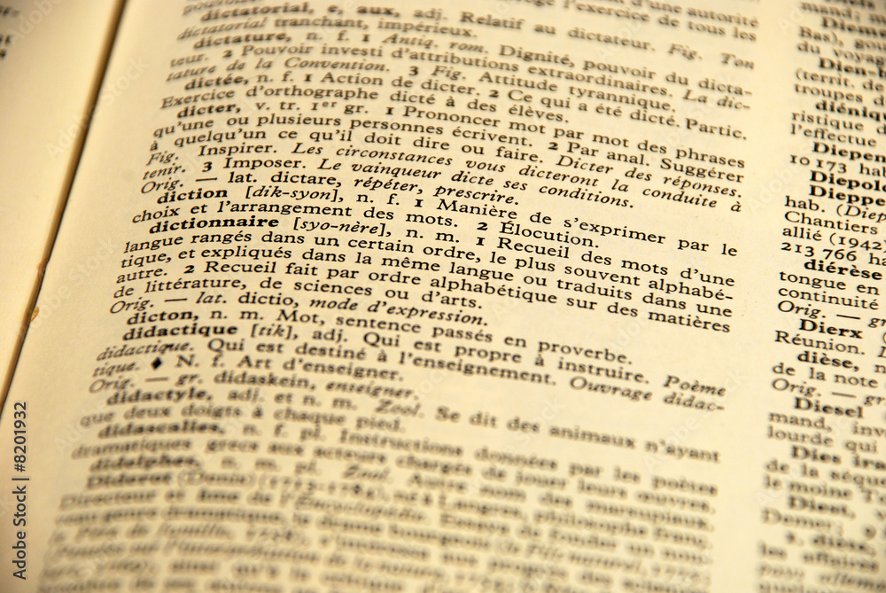 Obraz premium définition du mot dictionaire