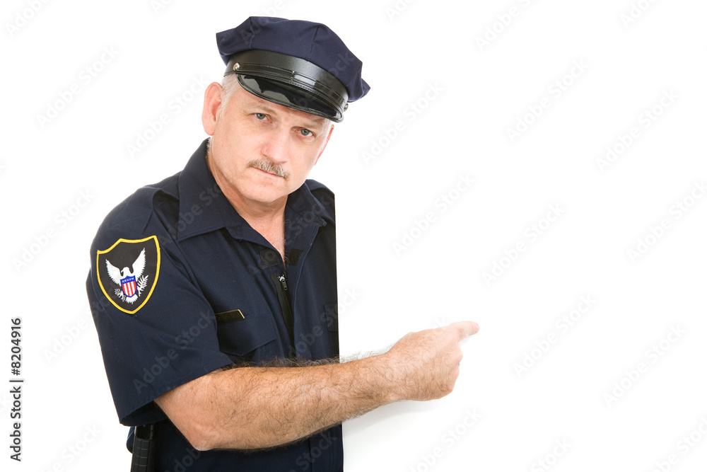 Serious Policeman Pointing Serious Policeman Pointing