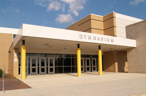 gymnasium entrance for a school photo