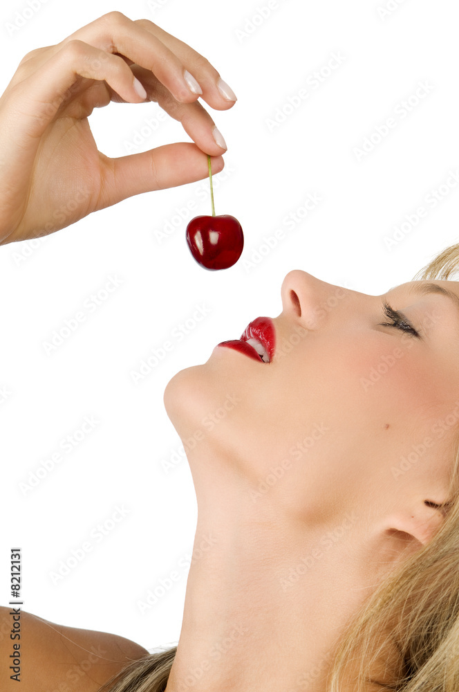 Obraz na plátně the cherry and lips