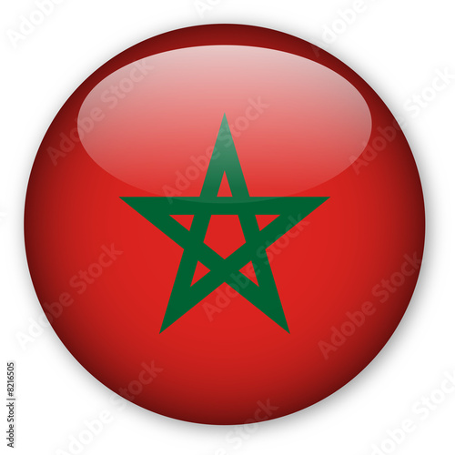 Quadro su tela Moroccan flag button