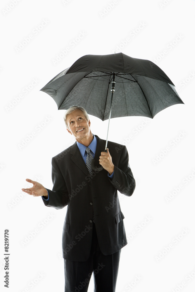 Man holding umbrella. Man holding umbrella.