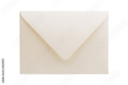 Envelope isolated on white background, studio shot.