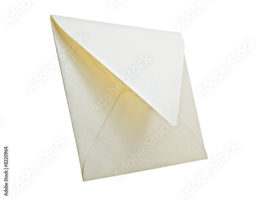 Envelope isolated on white background, studio shot.