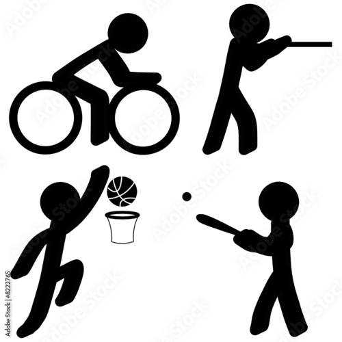Sports Icons (Cycling/Shooting/Basketball/Baseball)