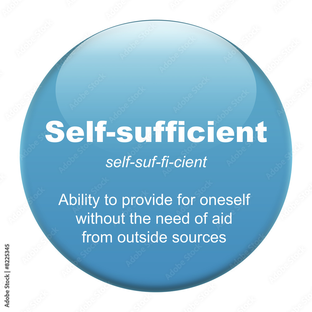 Self-sufficient glass button isolated over white background Self-sufficient glass button isolated over white background