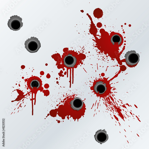 Gunshot blood splatter background