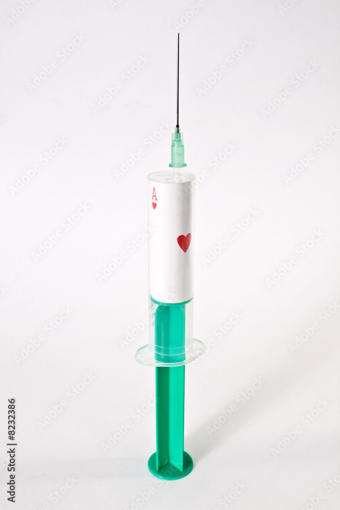 syrringe with ace of hearts syrringe with ace of hearts