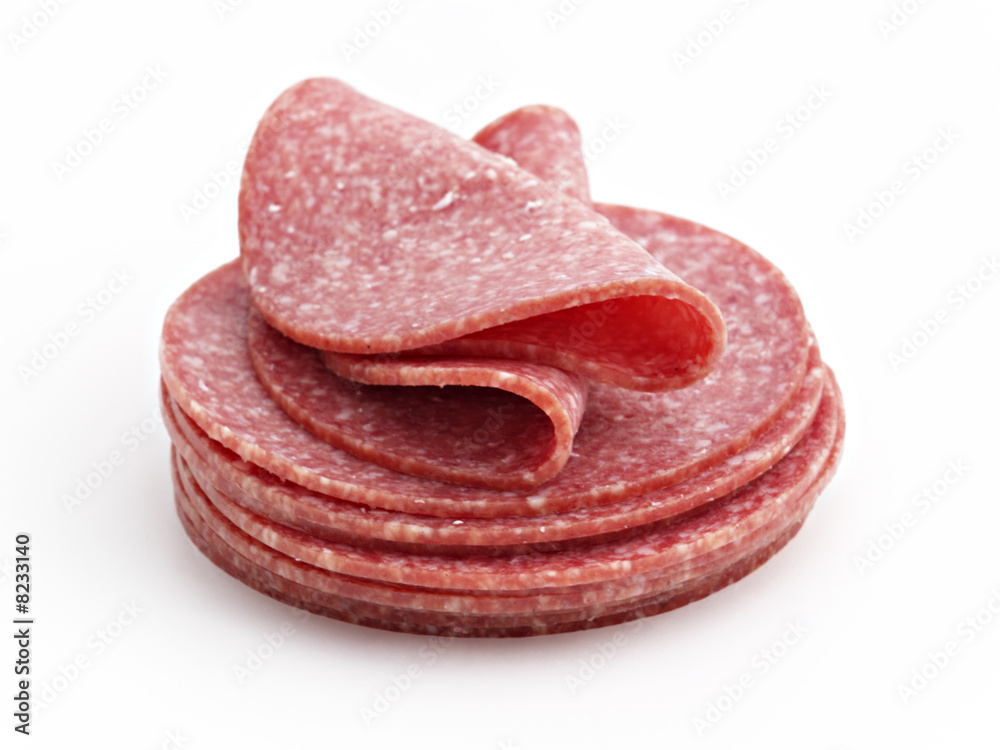 stack from sausage slices stack from sausage slices