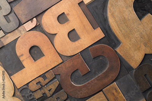Wood type close-up