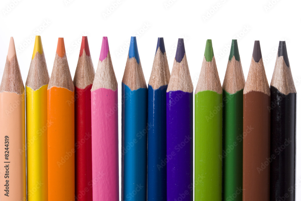 beautiful colored crayons on white background beautiful colored crayons on white background