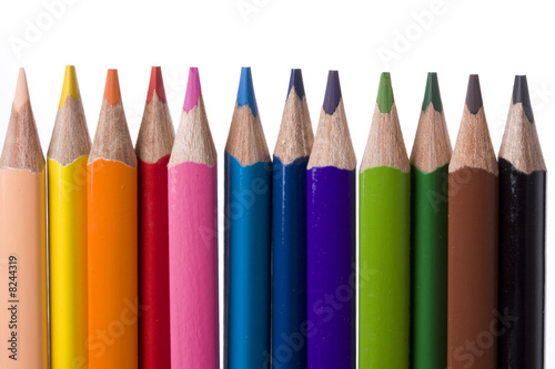 Wallpaper Mural beautiful colored crayons on white background Torontodigital.ca