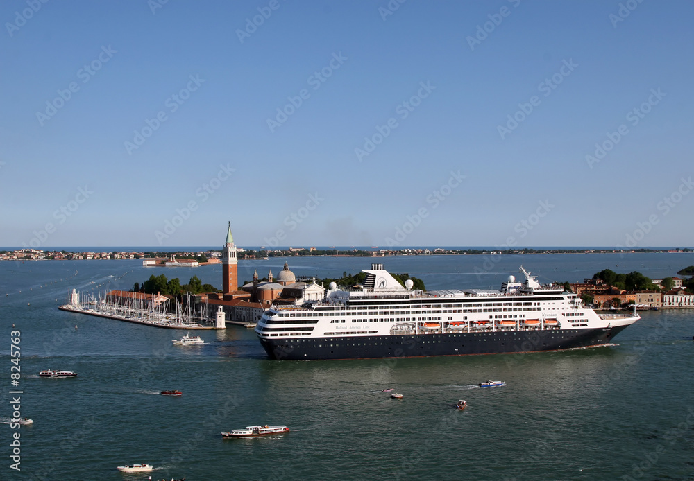 Cruise ship entering Venice haven