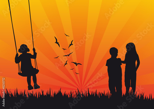 happy playing childrens