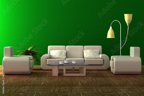 Interior of a living room. ...