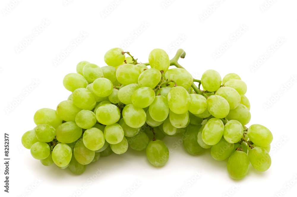 fresh green grape on white background