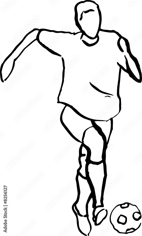 Vektor Illustration Fußball Spieler mit Ball im Training Vektor Illustration Fußball Spieler mit Ball im Training