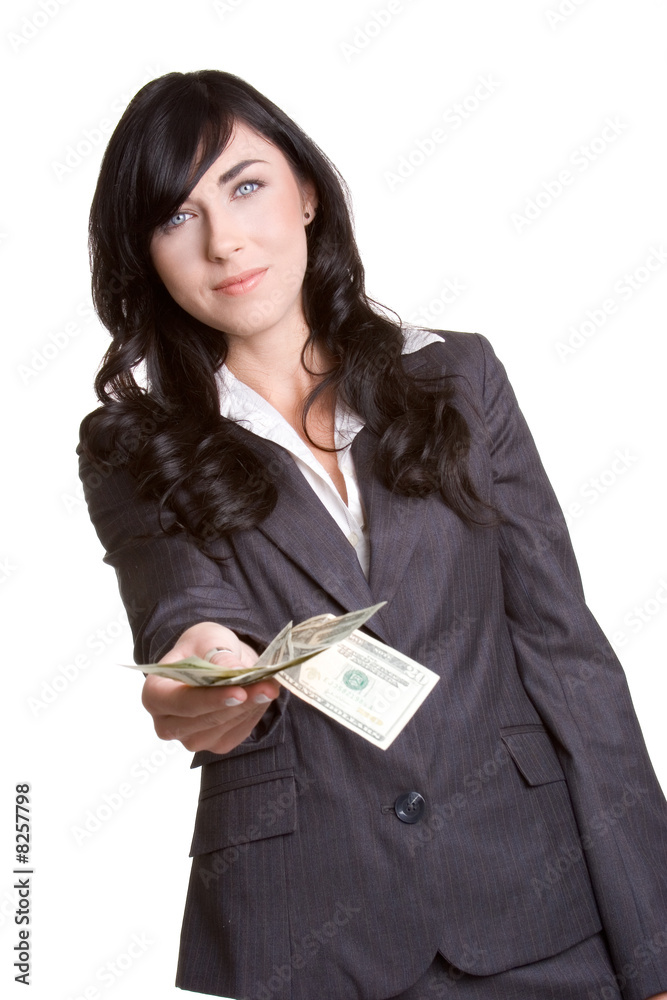 Woman Holding Cash