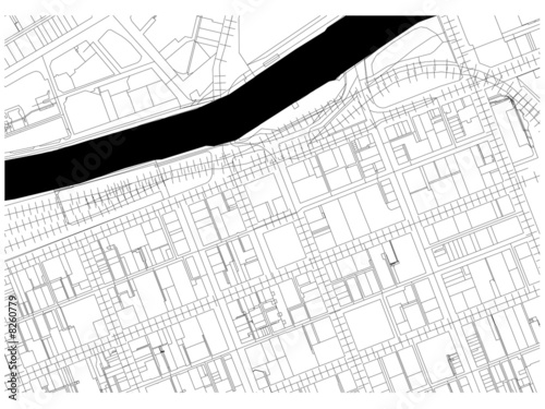 city map autoCAD drawing black and white