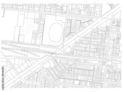 city map autoCAD drawing black and white