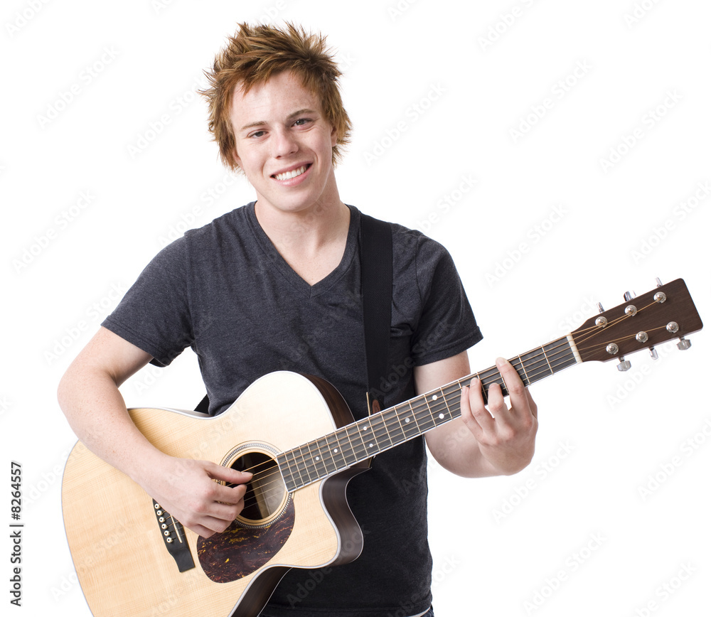 Teen boy with guitar