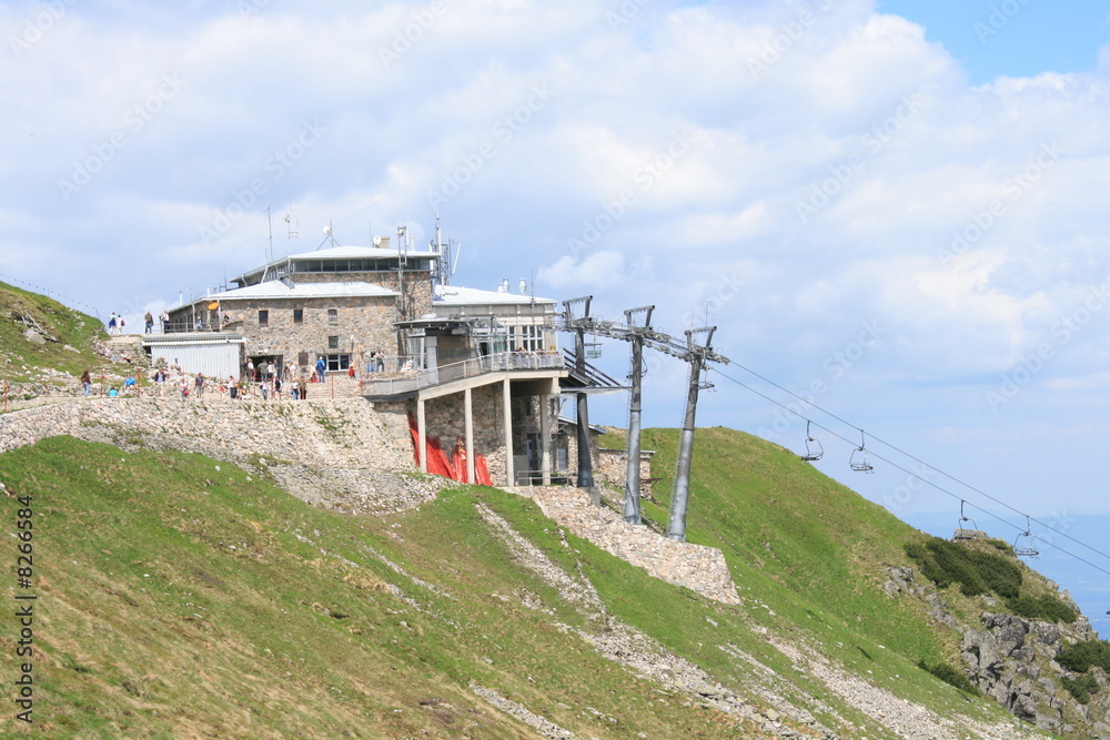 ski lift on high mountain