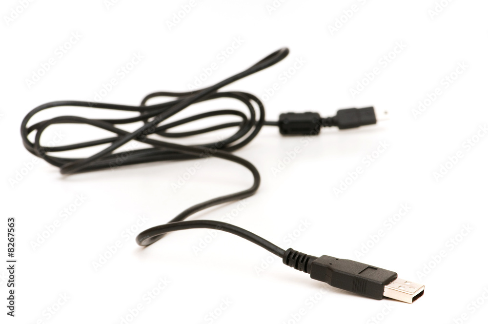 USB cable isolated on the white background USB cable isolated on the white background