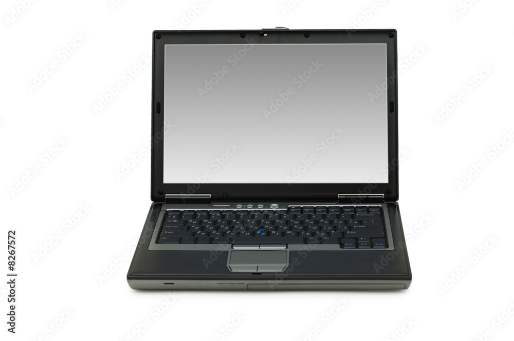Silver laptop isolated on the white background Silver laptop isolated on the white background