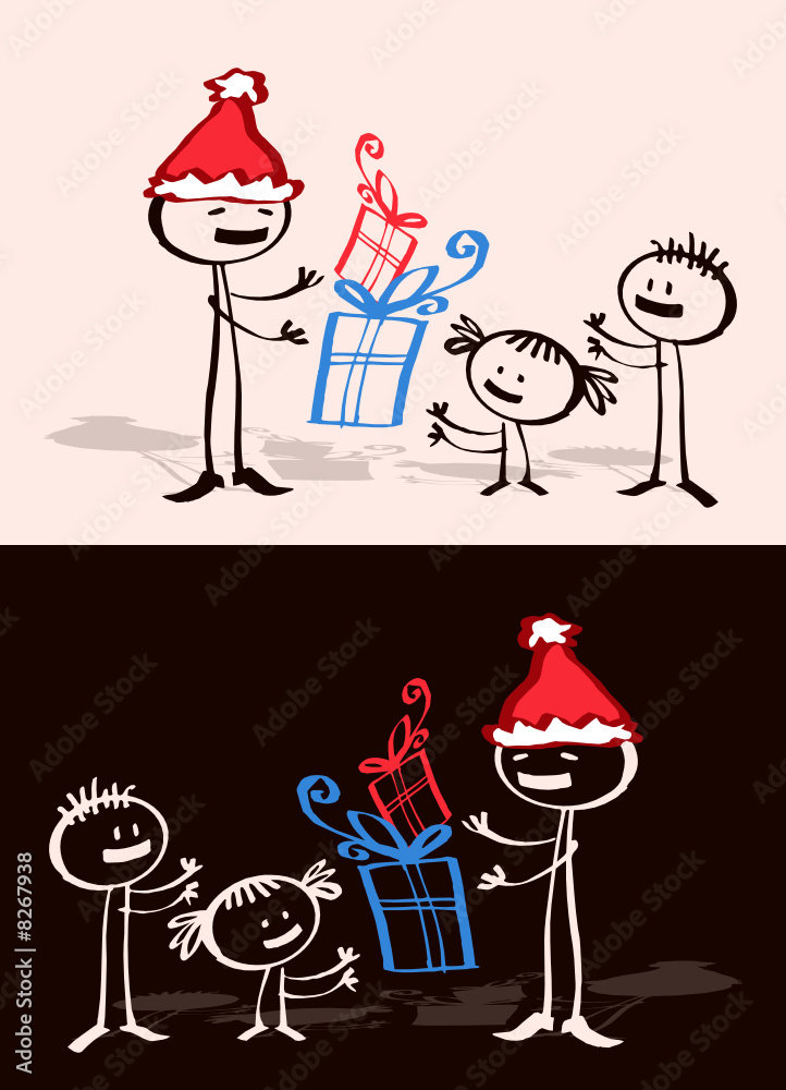 père Noël et enfants