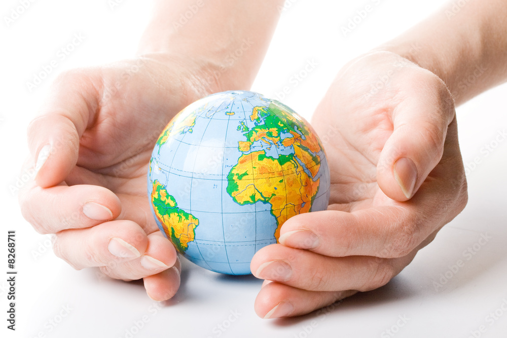 The globe in hands The globe in hands
