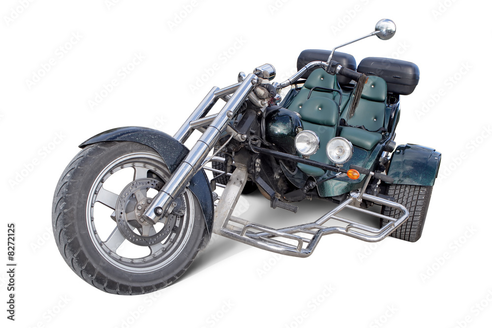 Obraz premium Na białym tle trike z pociągnięciem pióra