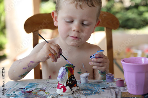 Enfant - peinture sur plâtre #3