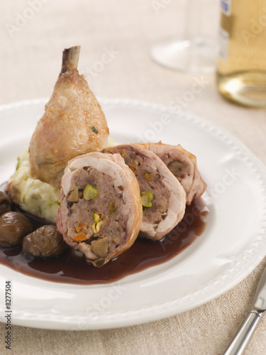 Ballontine of Chicken with Chestnuts and Wild Mushrooms photo