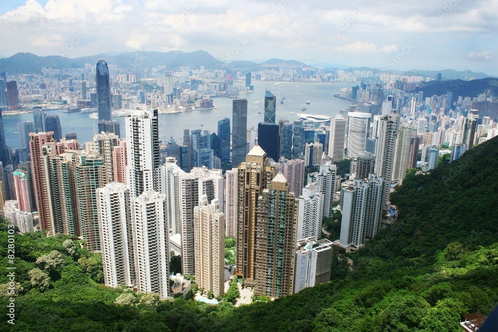 Naklejka premium View of Hong Kong
