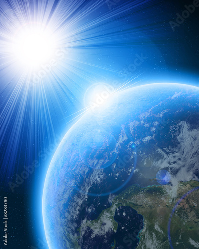 Fototapeta Naklejka Na Ścianę i Meble -  Blue planet earth in outer space