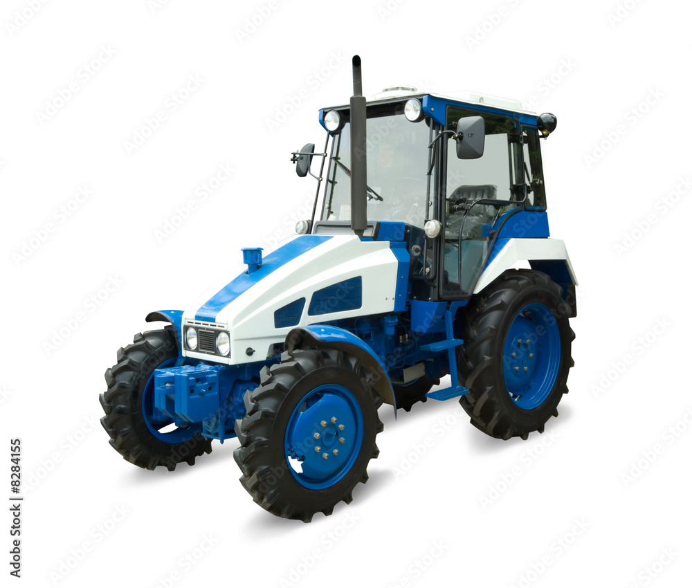 Obraz premium new blue bulldozer. Isolated with clipping path