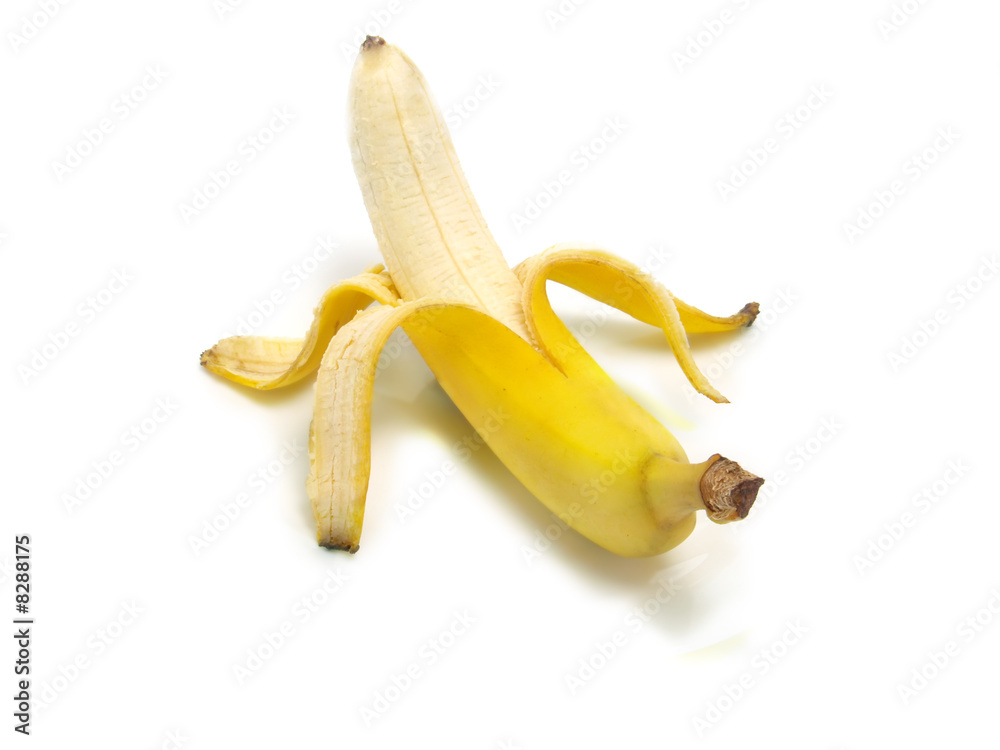 Peeled fresh banana