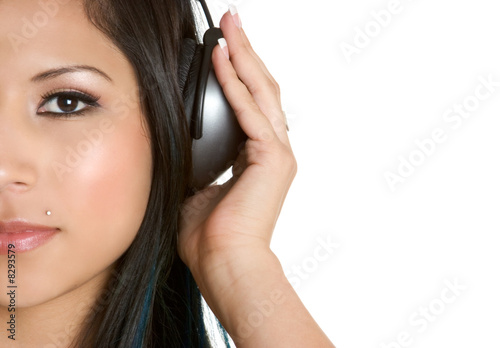 Latina Listening to Music