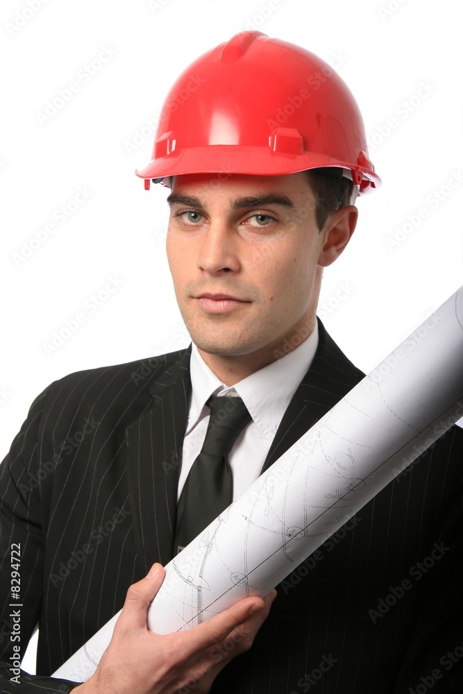 Architect in Red Safety Hat Architect in Red Safety Hat