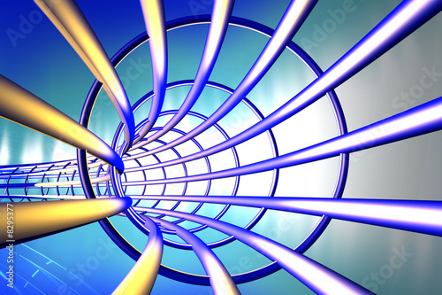 Fototapeta Naklejka Na Ścianę i Meble -  digital 3d tunnel