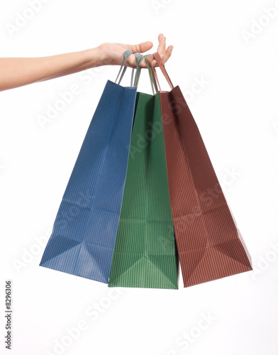 tricolor shopping bags