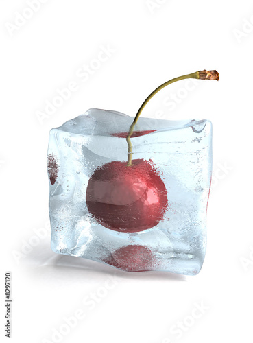 cherry frozen in ice