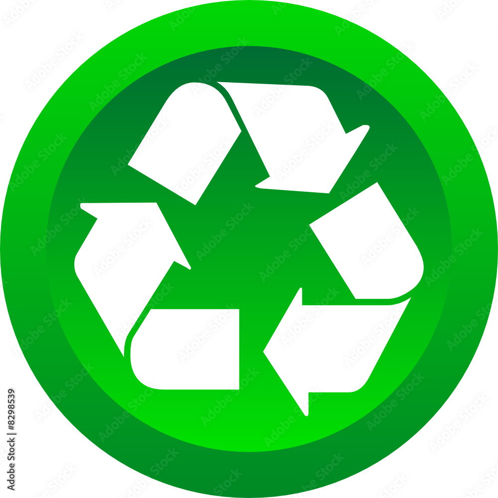 Obraz premium Recycling Symbol button